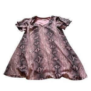 Carmela boutique Pink Snake Print ruffle flowy Dress